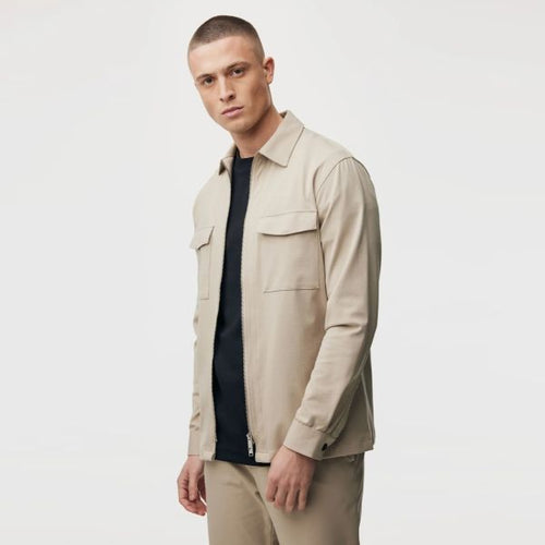 Genti Oaks Zip Overshirt Beige