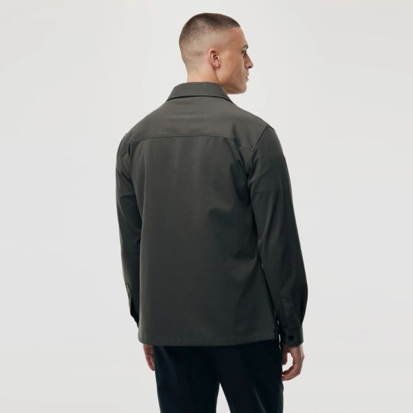 Genti Oaks Zip Overshirt Donker Groen