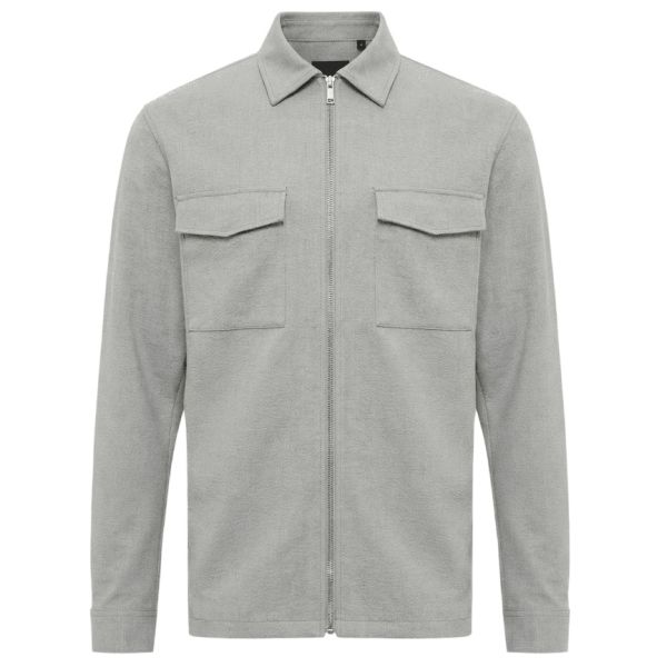 Genti Oaks Zip Overshirt Grijs