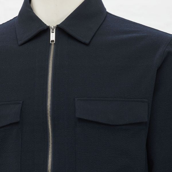 Genti Oaks Zip Overshirt Navy