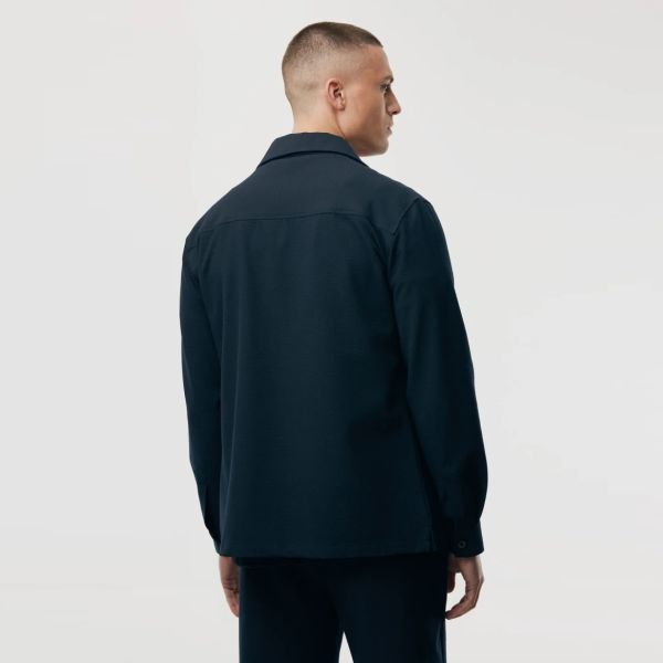 Genti Oaks Zip Overshirt Navy