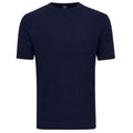 Genti Round Knitted Structured T-shirt Navy