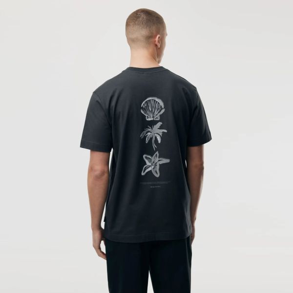 Genti Sea Print T-shirt Antraciet