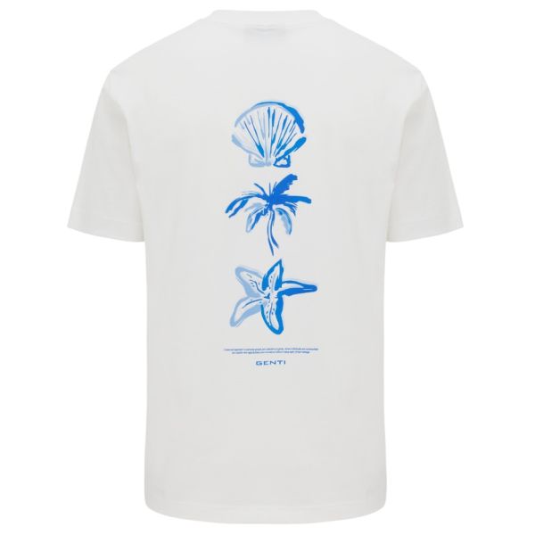 Genti Sea Print T-shirt Wit