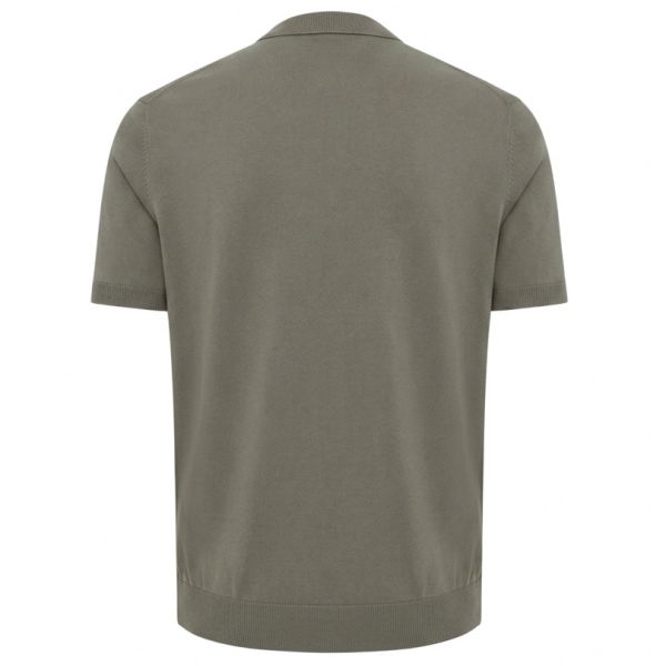 Genti Slim Button Polo Bruin