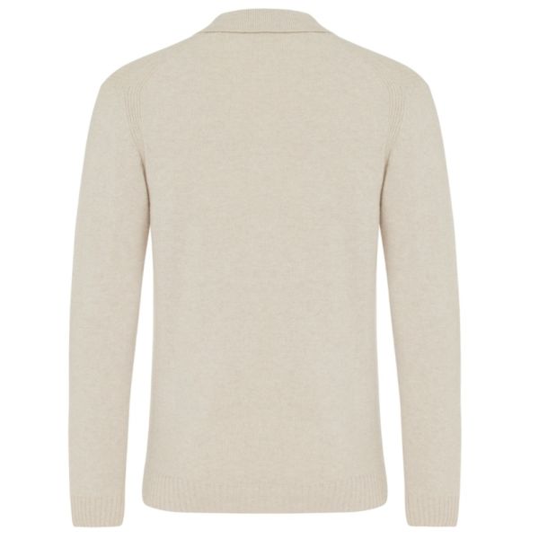 Genti Textured Longsleeve Polo Off White