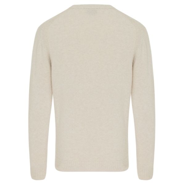 Genti Textured Round Sweater Off White