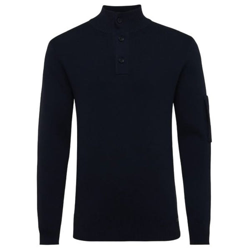Genti Turtle 3 Buttons Sweater Navy