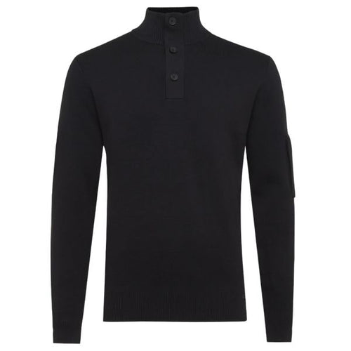Genti Turtle 3 Buttons Sweater Zwart