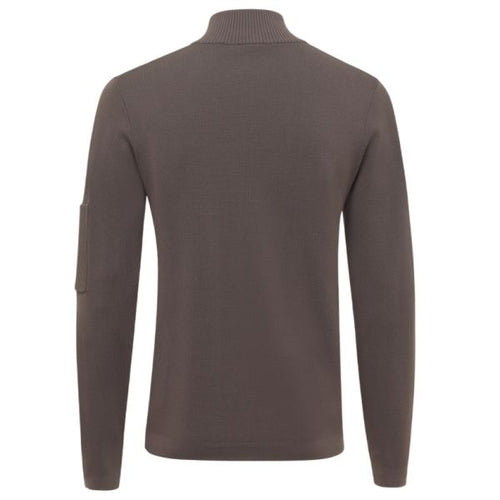 Genti Turtle Zip Sweater Bruin
