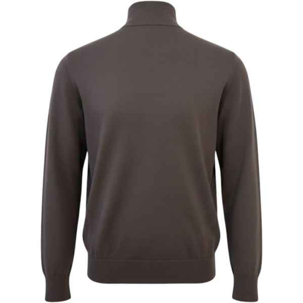 Genti Turtle Zip Sweater Bruin