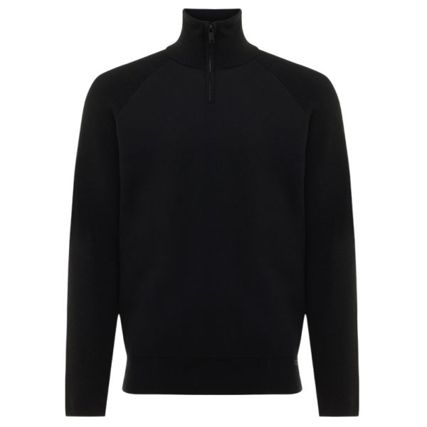 Genti Turtle Zip Sweater Zwart