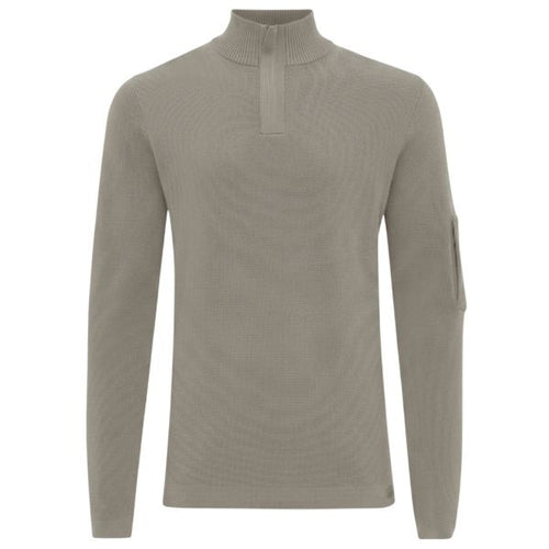 Genti Turtle Zip Sweater Bruin