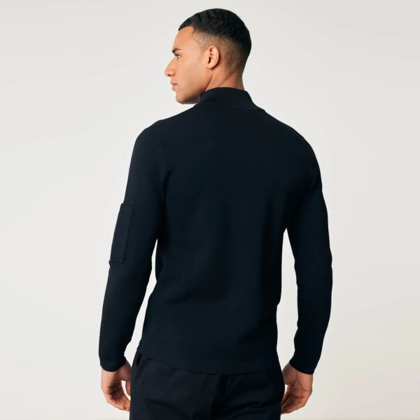 Genti Turtle Zip Sweater Zwart