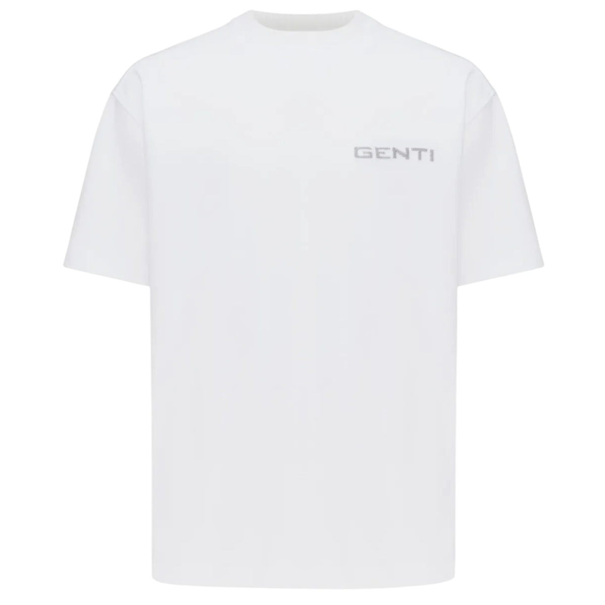 Genti Embroidered Logo T-shirt Wit