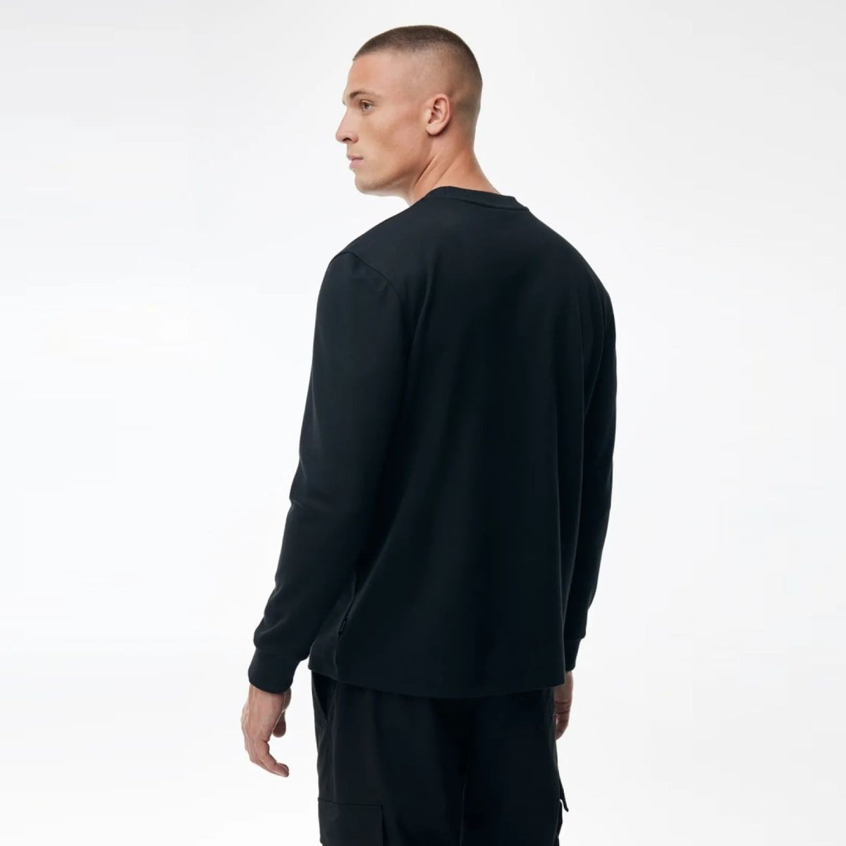 Genti Logo Longsleeve T-shirt Zwart