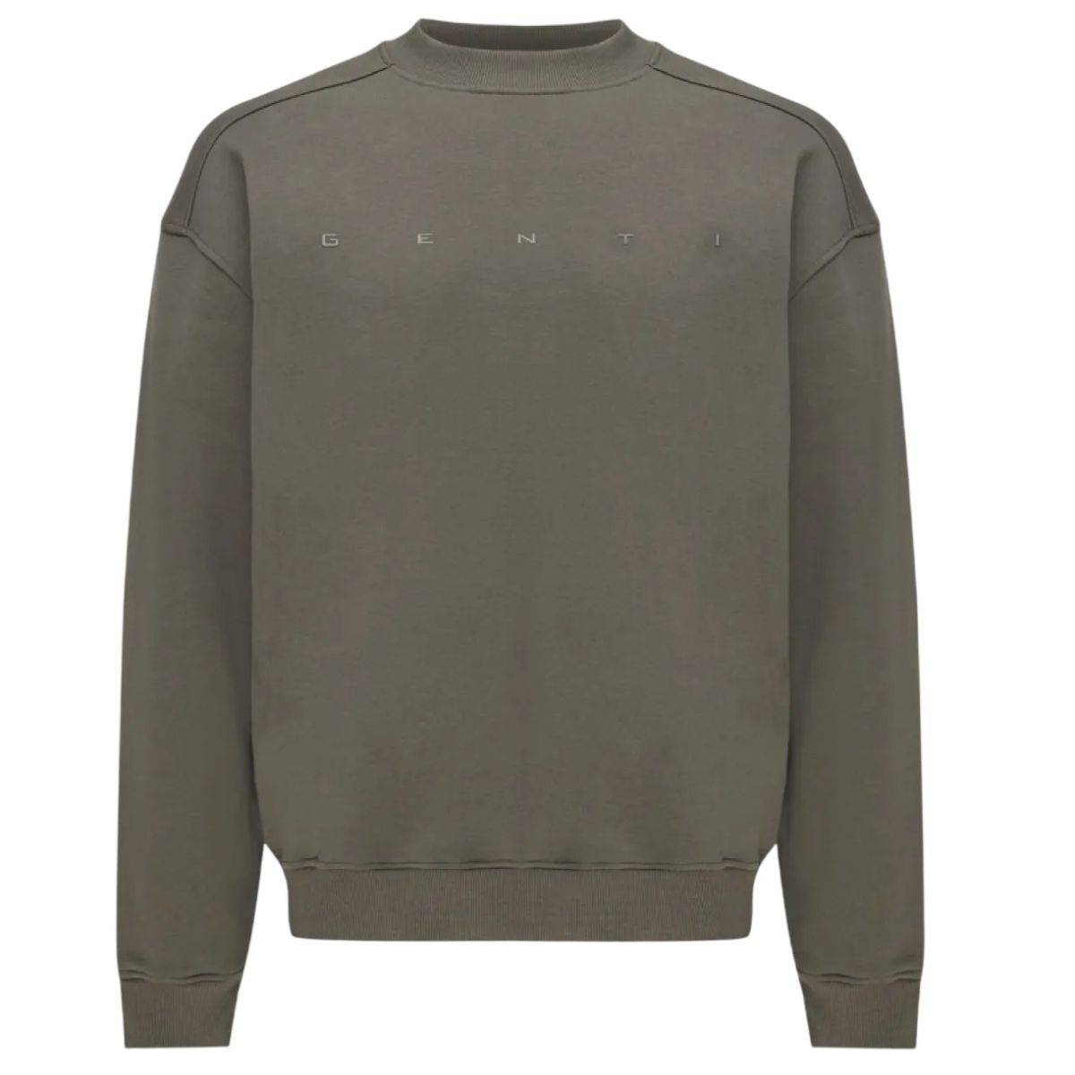 Genti Logo Sweater Donker Groen