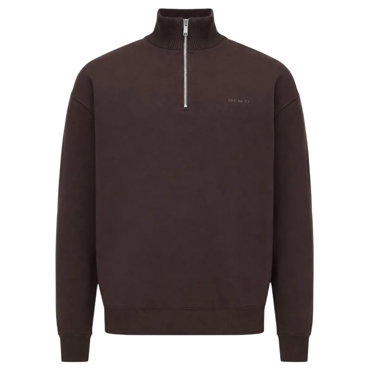 Genti Logo Turtle Half Zip Sweater Bordeaux