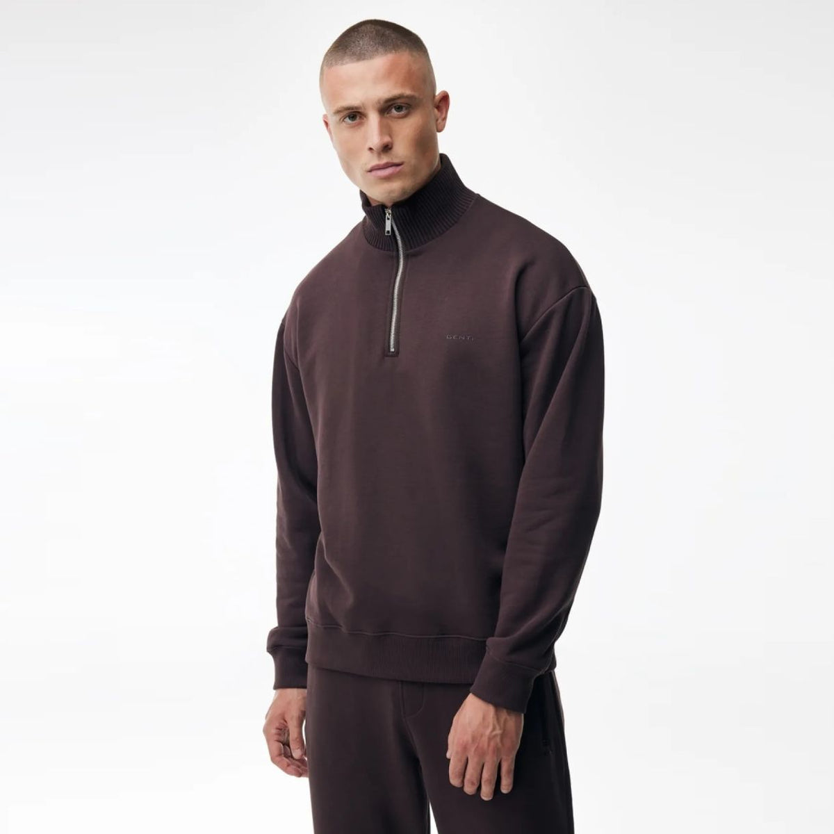 Genti Logo Turtle Half Zip Sweater Bordeaux