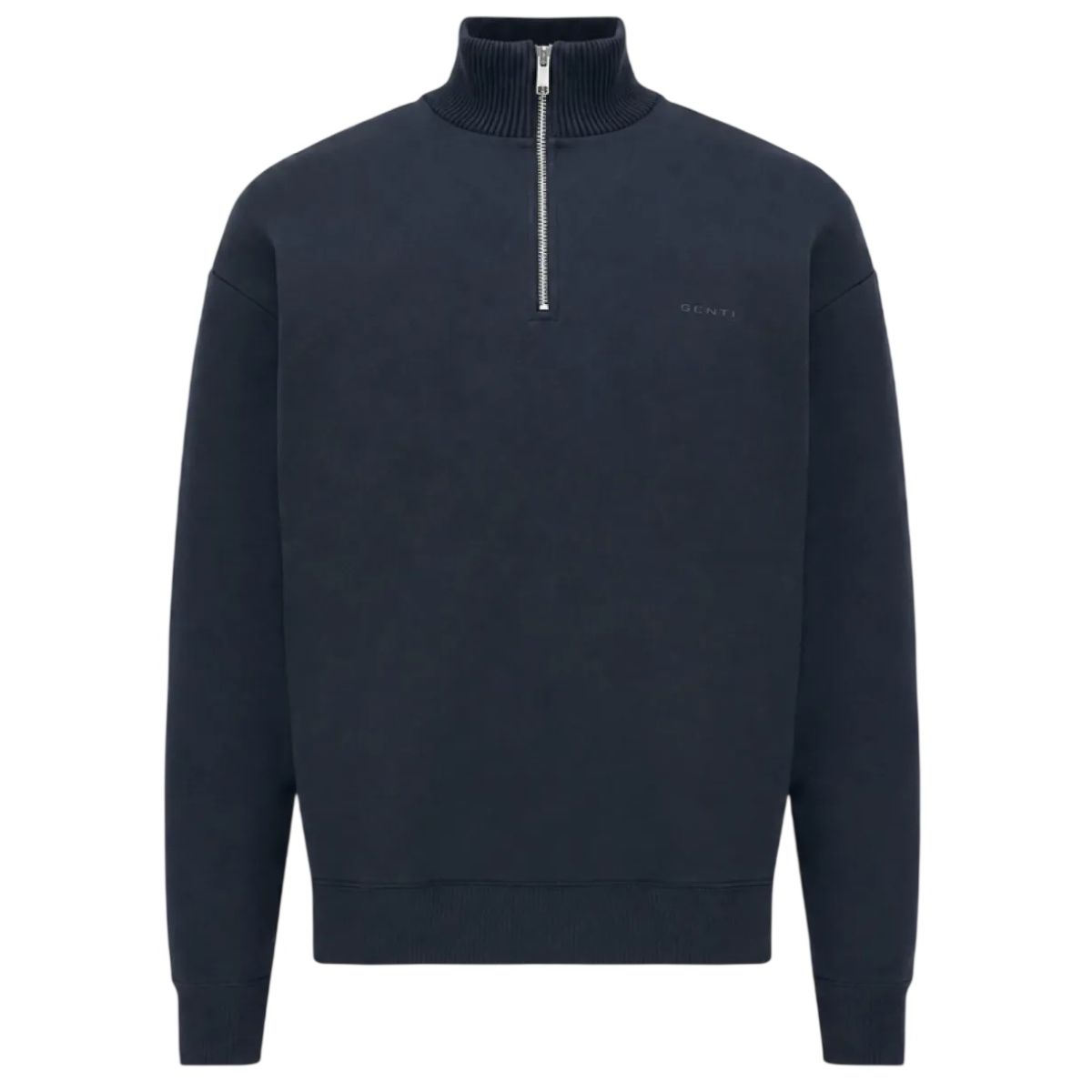 Genti Logo Turtle Half Zip Sweater Navy
