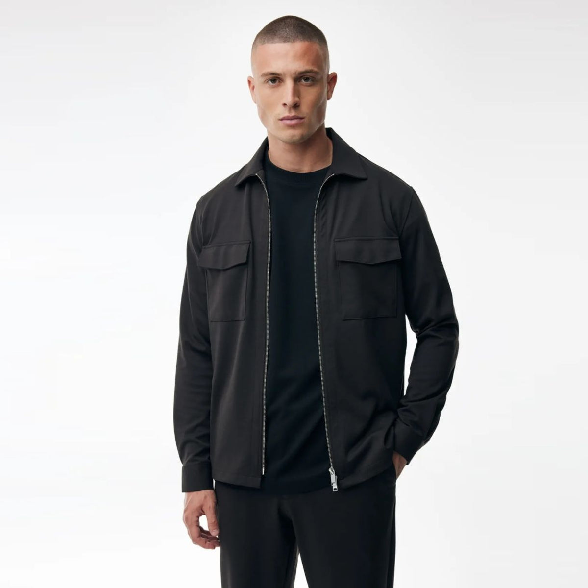 Genti Oaks Zip Overshirt Bruin