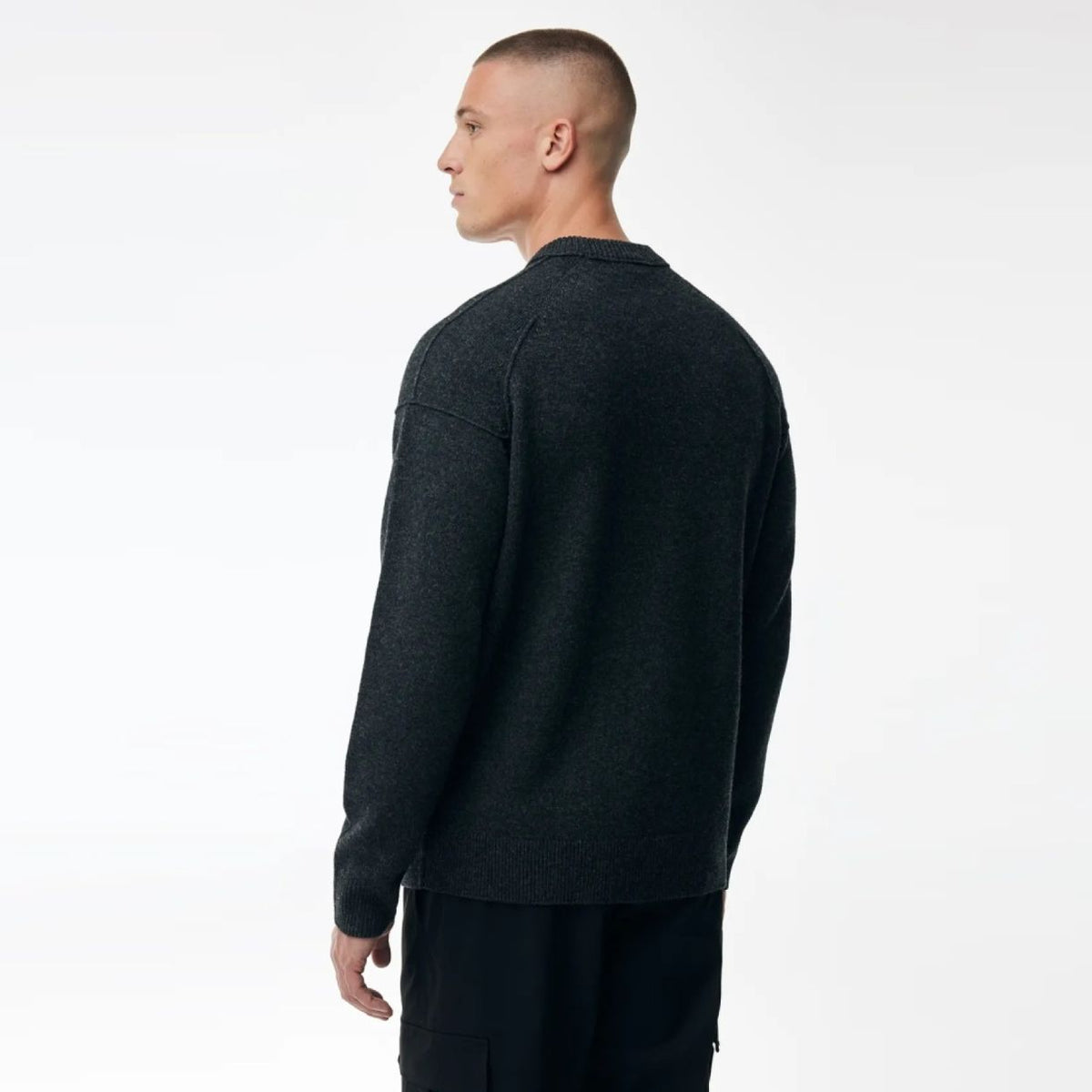 Genti Relaxed Wool Blend Sweater Antraciet