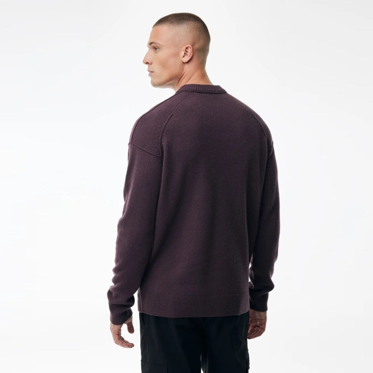 Genti Relaxed Wool Blend Sweater Bordeaux
