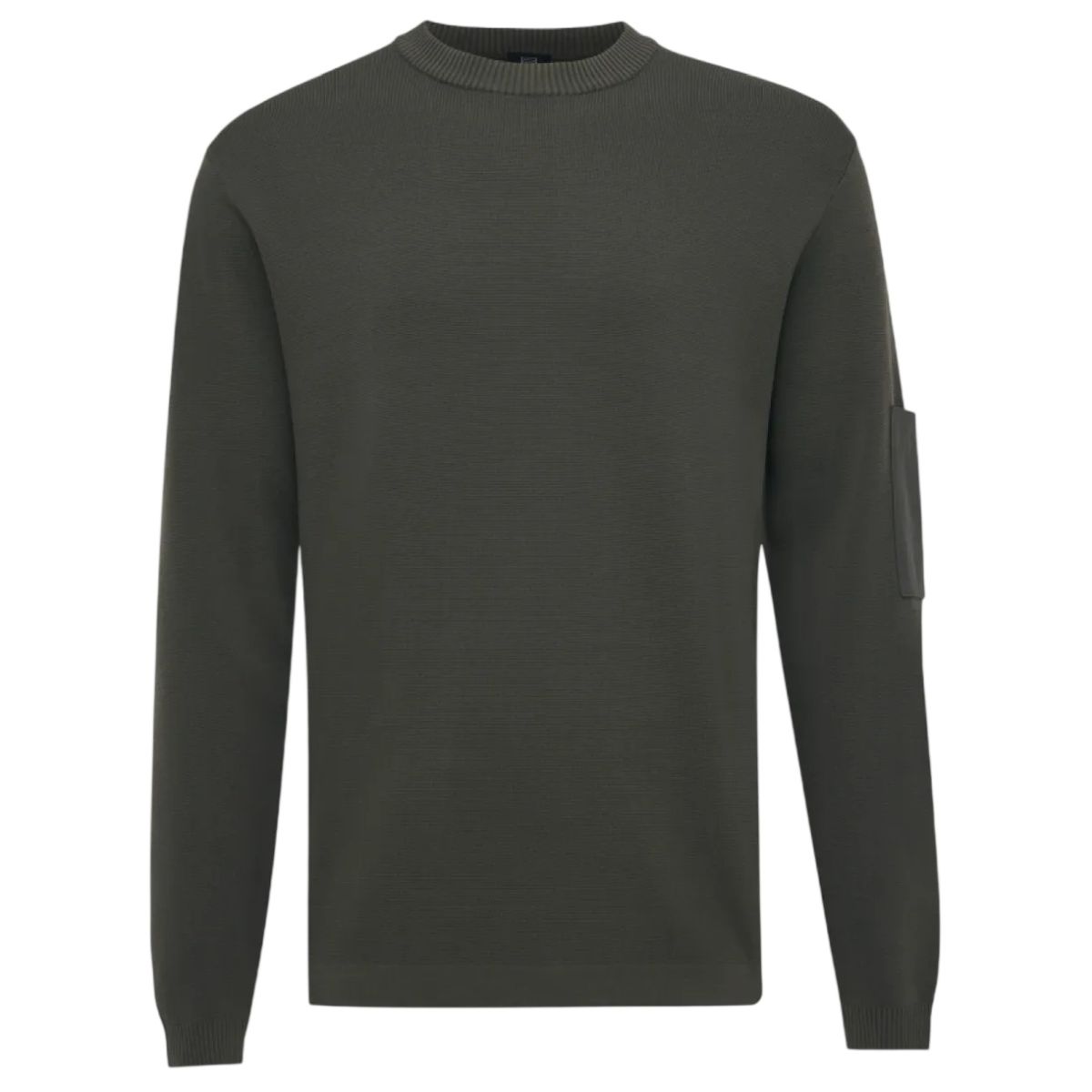 Genti Round Pocket Sweater Donker Groen