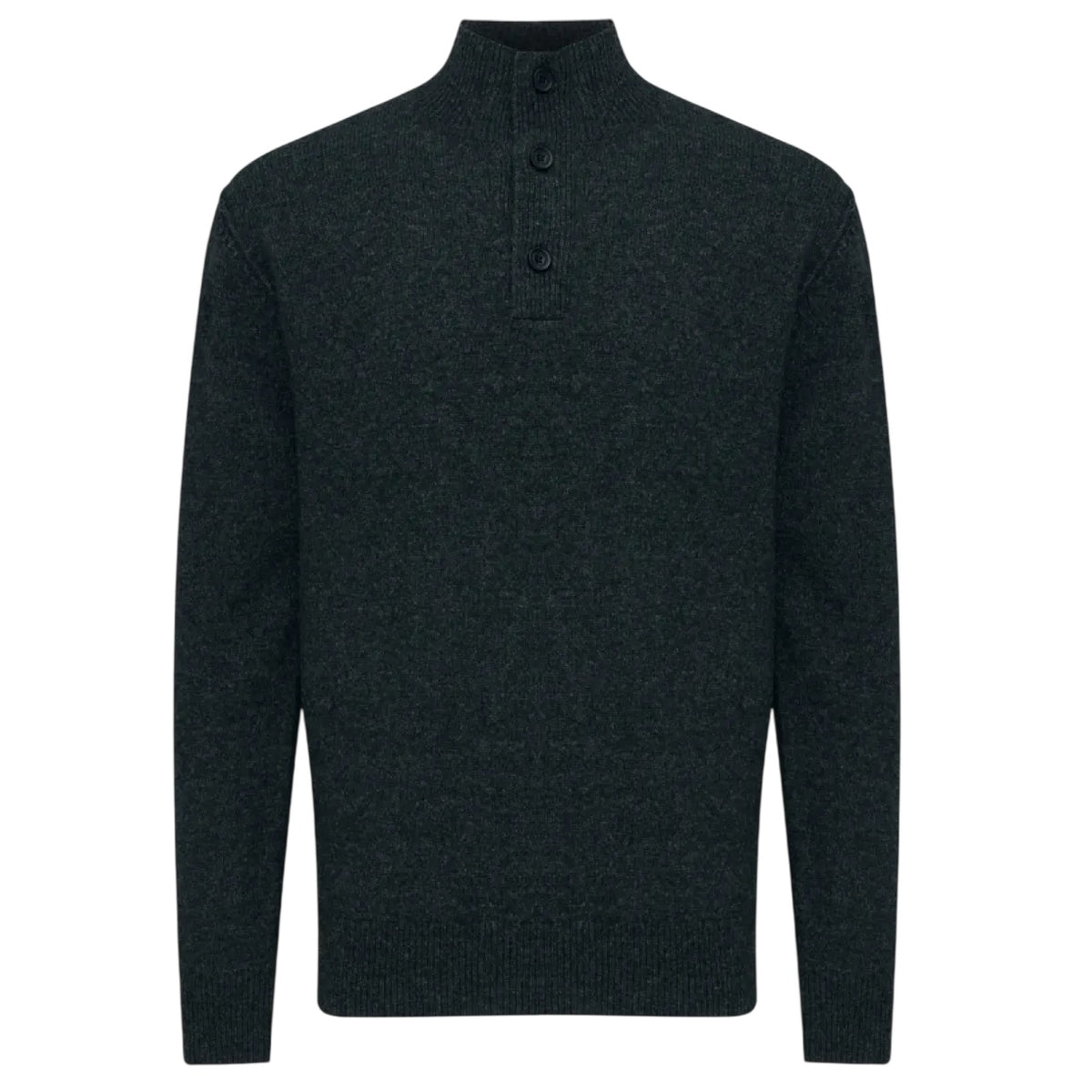 Genti Turtle 3 Buttons Sweater Antraciet