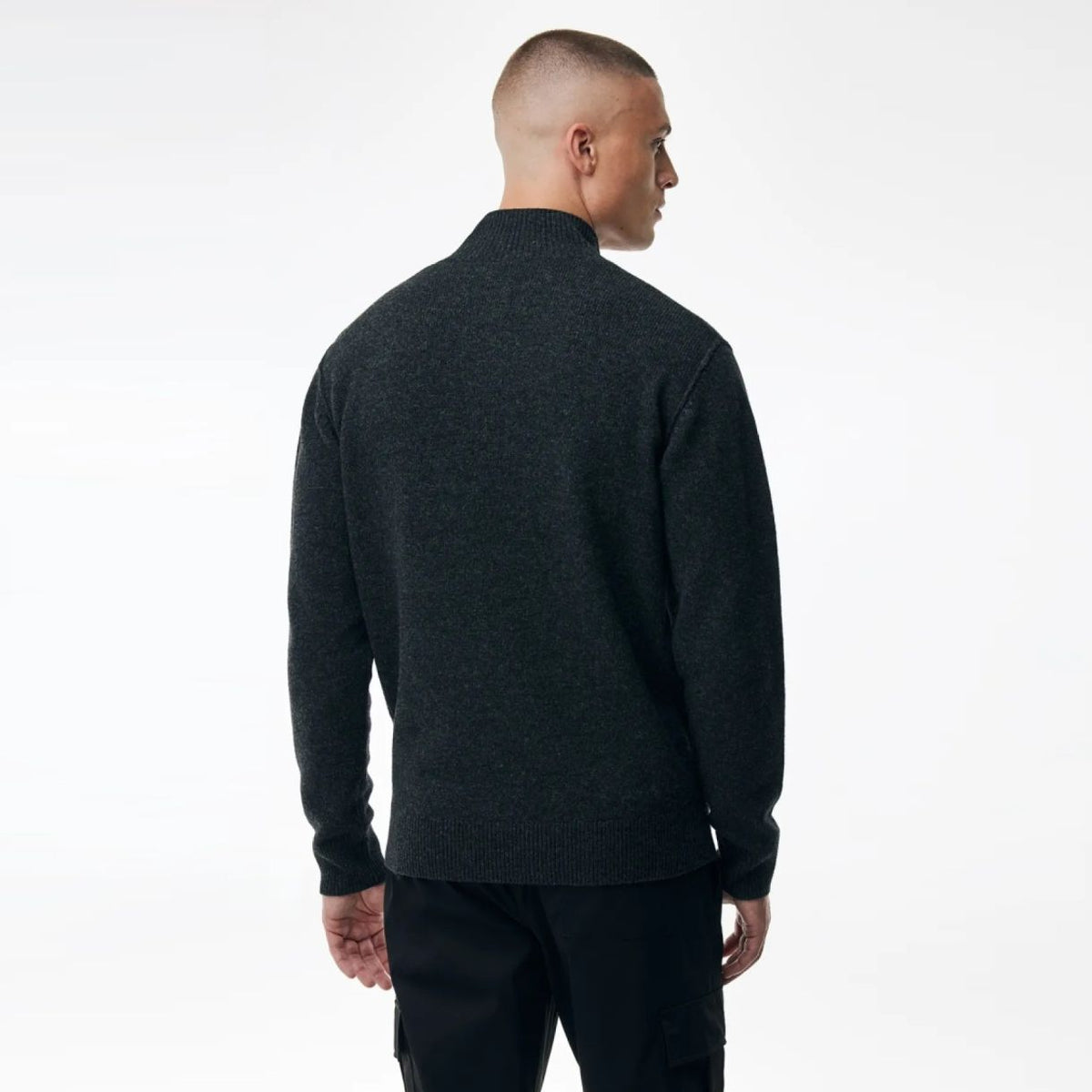 Genti Turtle 3 Buttons Sweater Antraciet