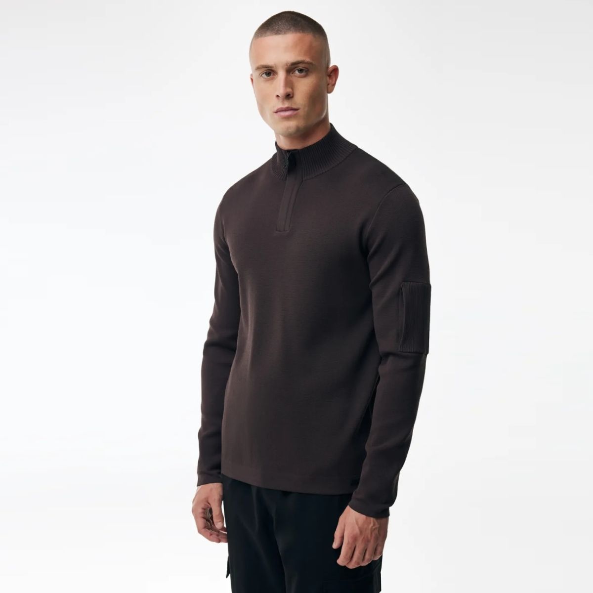 Genti Turtle Zip Sweater Bordeaux