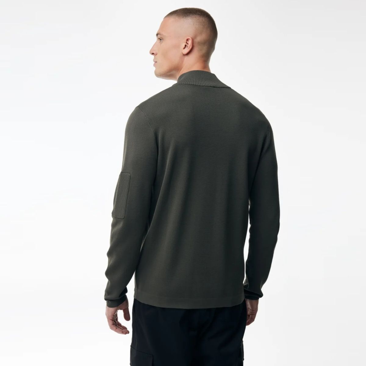 Genti Turtle Zip Sweater Donker Groen