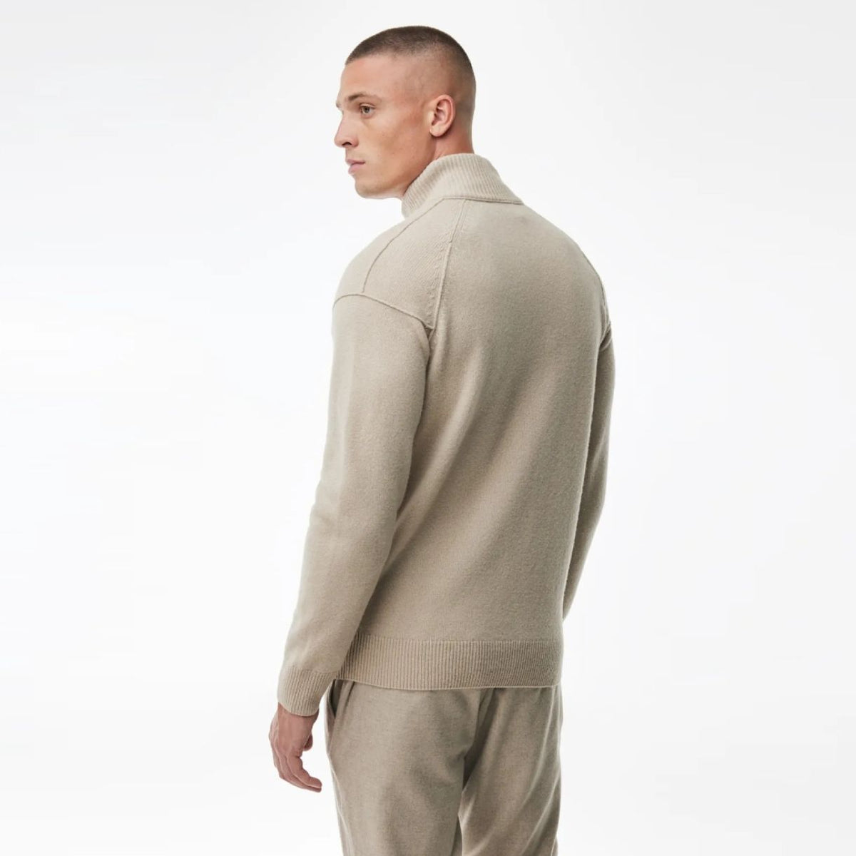 Genti Turtle Zip Vest Beige
