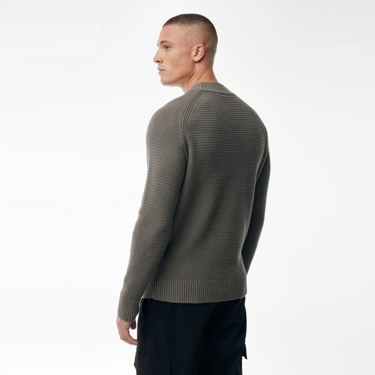 Genti Waffle Turtle Sweater Bruin