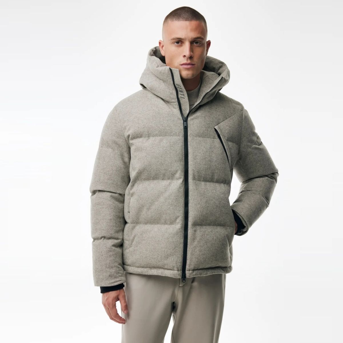 Genti Wool Cross Puffer Beige