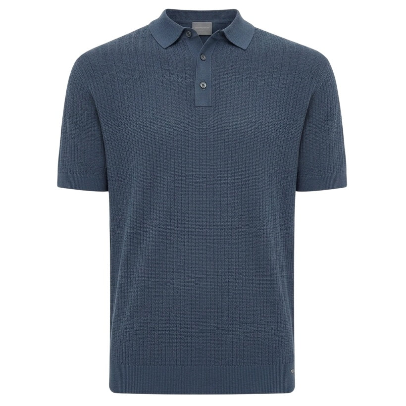 Gentiluomo 3 Buttons Knitted Polo Donker Blauw