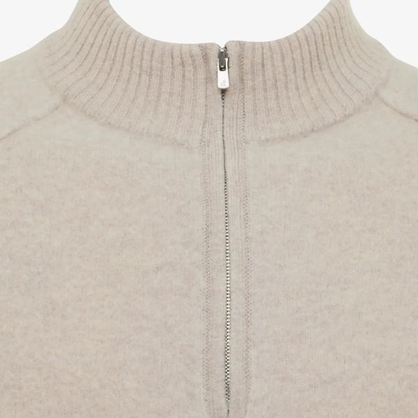 Gentiluomo Relaxed Turtle Zip Sweater Beige