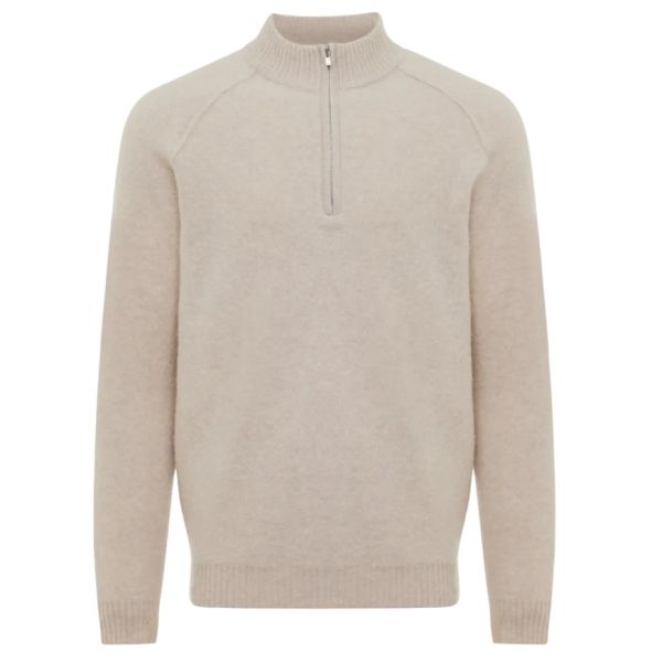 Gentiluomo Relaxed Turtle Zip Sweater Beige