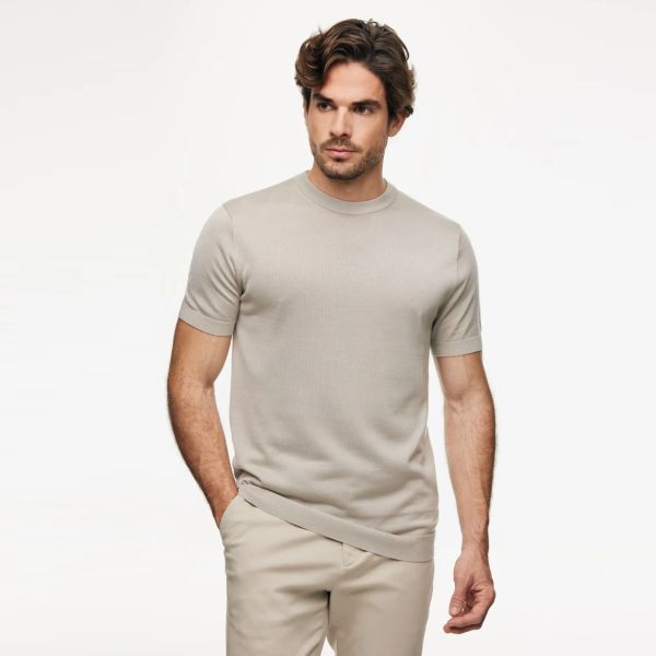 Gentiluomo Round Knitted T-shirt Beige