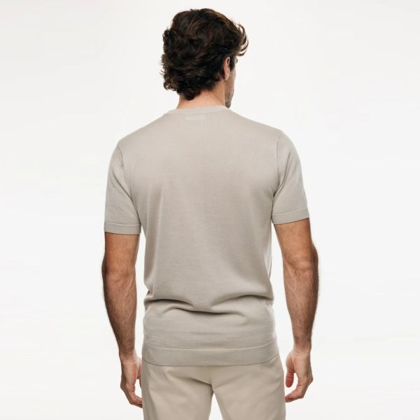 Gentiluomo Round Knitted T-shirt Beige