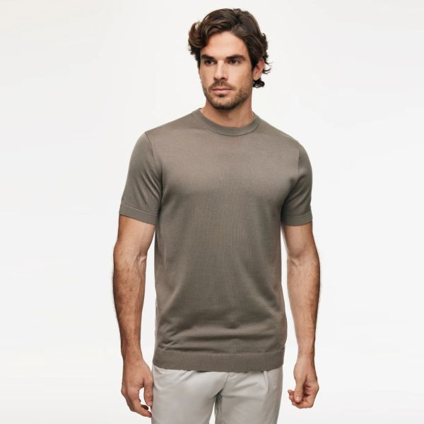 Gentiluomo Round Knitted T-shirt Bruin