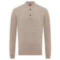 Gentiluomo Turtle Button Zip Sweater Beige