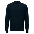 Gentiluomo Structured Turtle Zip Sweater Navy