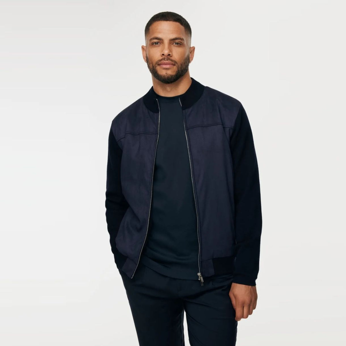 Gentiluomo Wool Zip Jack Navy