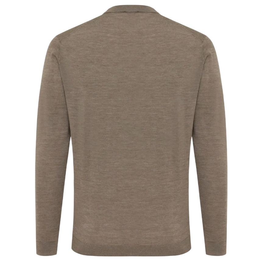 Gentiluomo Zip Longsleeve Polo Bruin