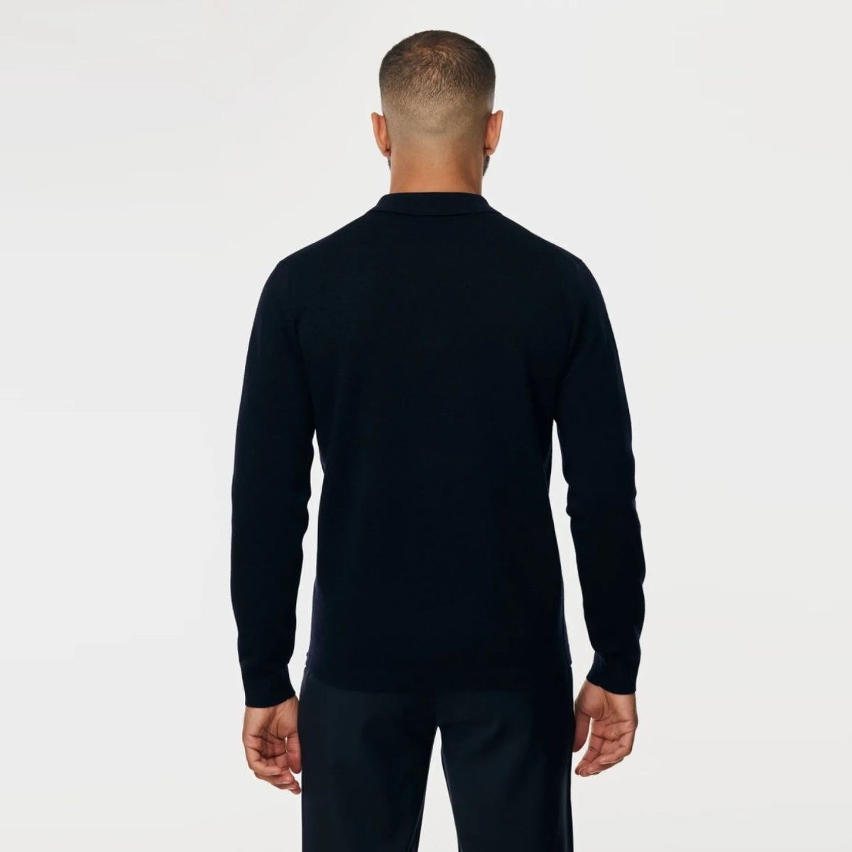 Gentiluomo Zip Longsleeve Polo Navy