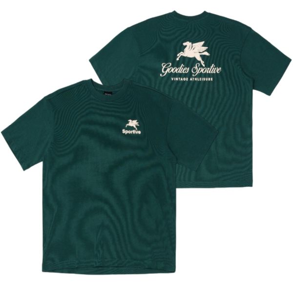 Goodies Sportive Pegasus T-shirt Donker Groen