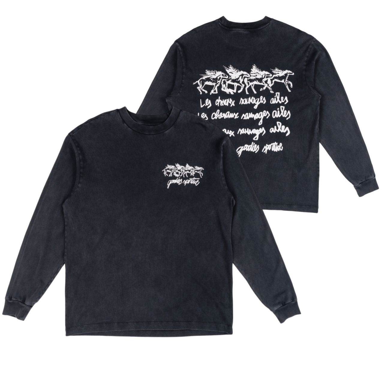 Goodies Sportive Les Chevaux Sauvages Longsleeve T-shirt Antraciet