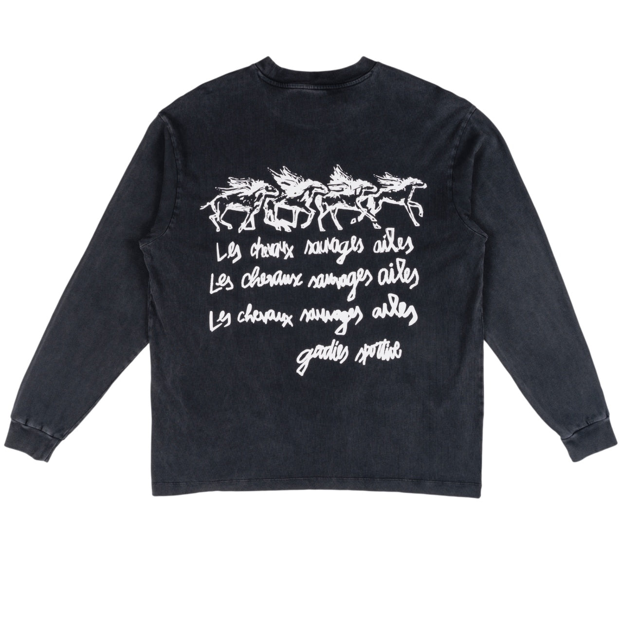 Goodies Sportive Les Chevaux Sauvages Longsleeve T-shirt Antraciet