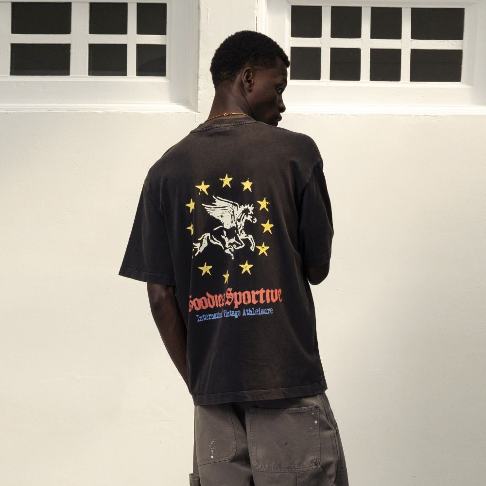 Goodies Sportive Pegasus Union T-shirt Zwart
